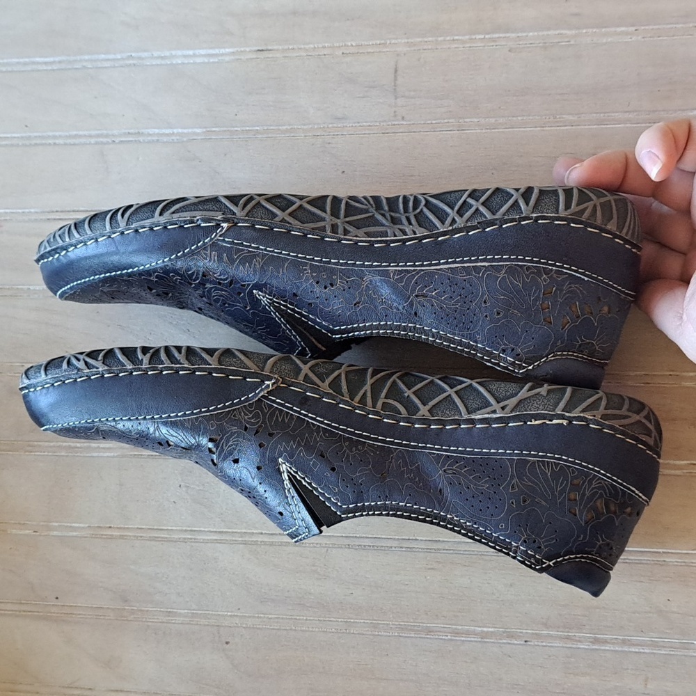 Spring Step L'Artiste Libora Navy Leather Comfort Loafers Slip-On Shoes Size 39 - Picture 10 of 11